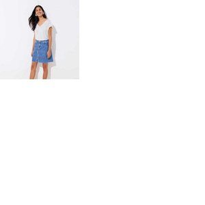 Ann Taylor Loft Made and Loved Frayed Denim Skirt